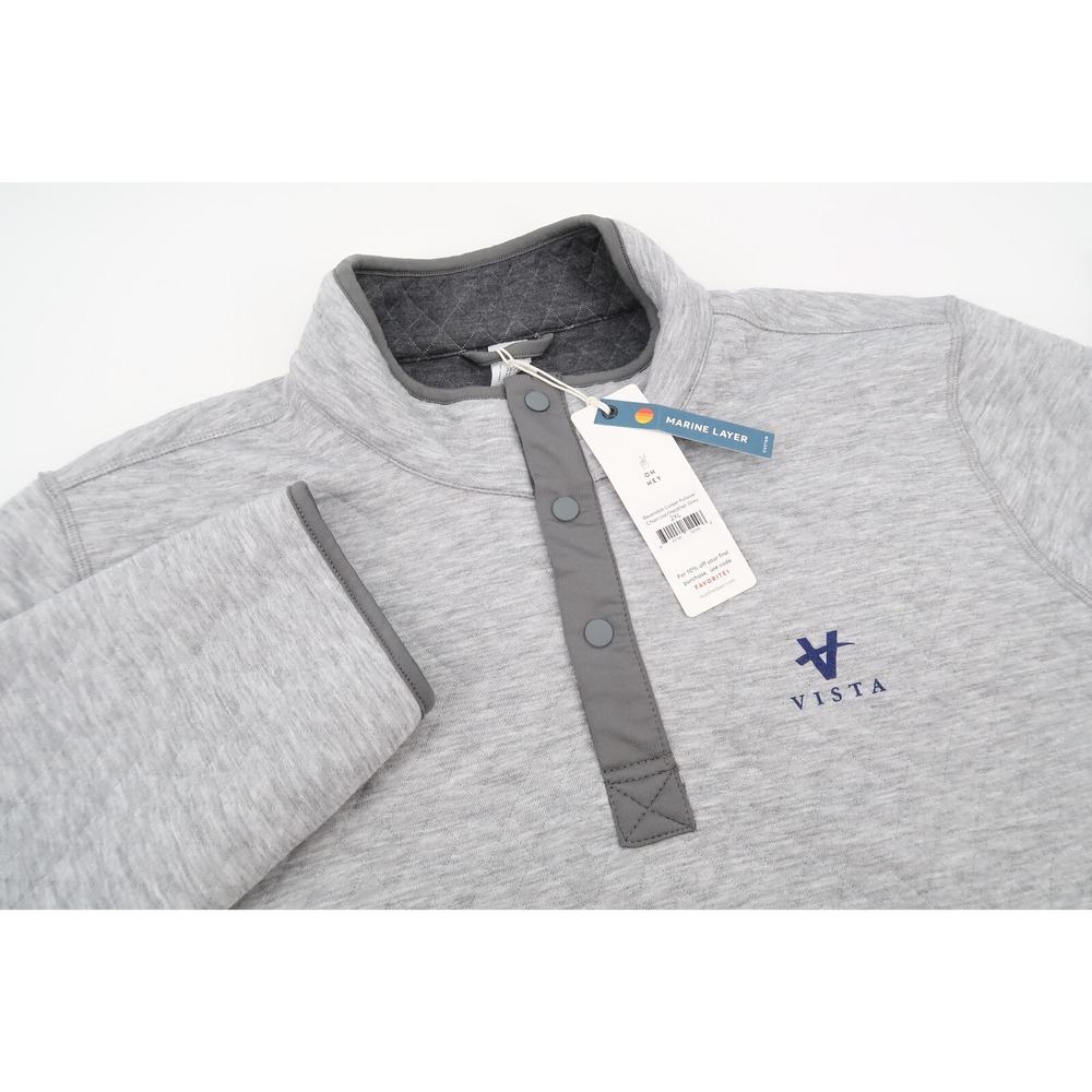 Marine Layer Men's XXL Reversible Corbet Pullover Sweater Charcoal Gray Size 2XL